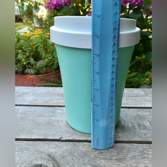 Oversized Jumbo Plastic Coffee Cup Shaped Aqua Container Bin Room Decor Display - Picture 10 of 13